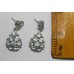Handmade 925 sterling silver earrings, Blue Aquamarine Gemstone, Push Fastening
